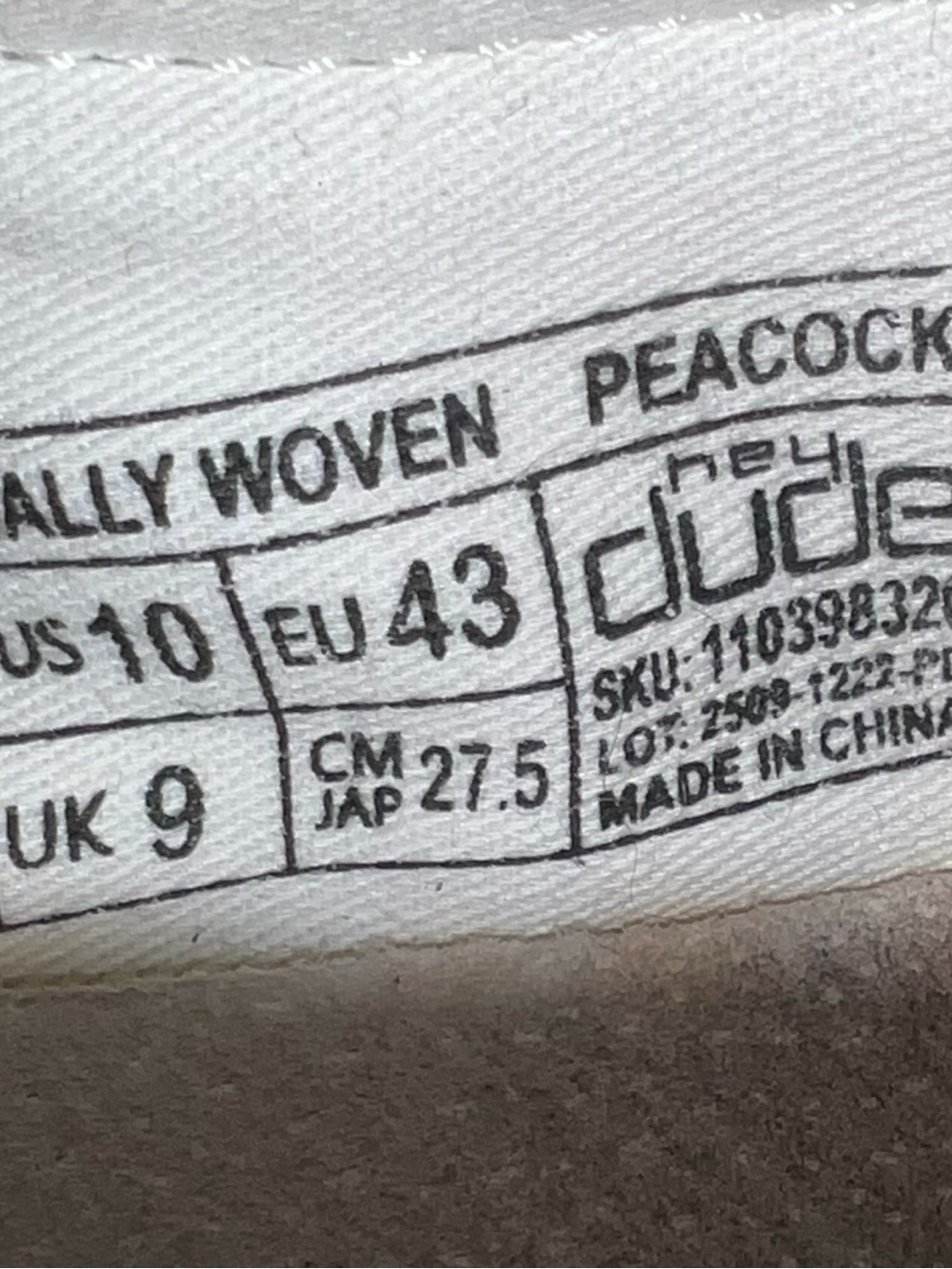 Hey Dude Wally Woven Peacock Shoes - Picture 9 of 10